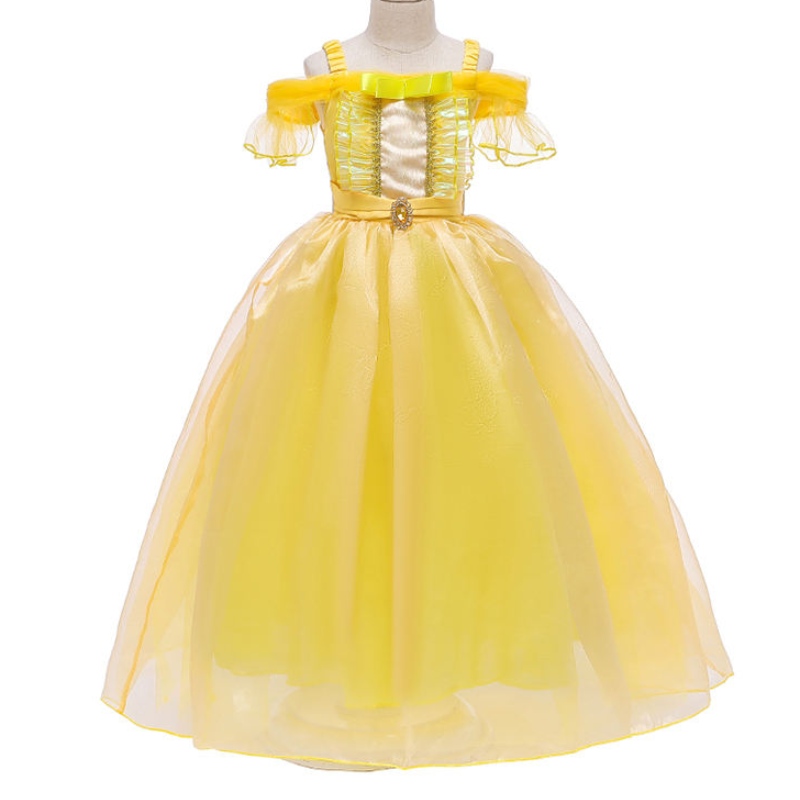 Ansoo Beauty and the Beast Belle -prinsessa Summer Dress Kids Girl Party Dress Christmas -puku vauvan prinsessamekko
