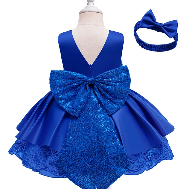 Tukkumyynti mukautettu O-kaula-a-linja vauva hihaton vaatteet Kid Girls Boutique Party Dress Kid