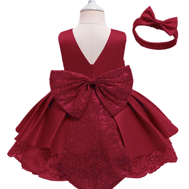 Tukkumyynti mukautettu O-kaula-a-linja vauva hihaton vaatteet Kid Girls Boutique Party Dress Kid