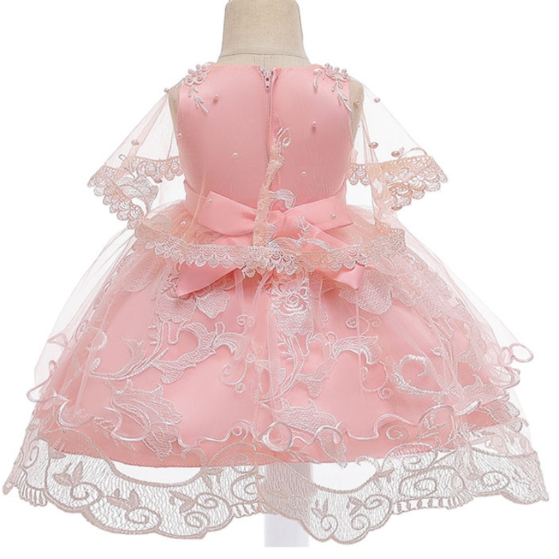 Ansoo Child Hihaton vaaleanpunainen juhla Kids Girl -mekko puuvilla Elegant Princess -mekko tytölle 2-10 vuoden tutu-häämekot tytölle