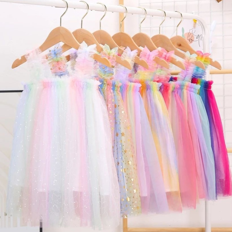 Prinsessa tyttövauva kesä tutu pukeutumishihna hihaton tähdet Mesh polven pituus aurinko 1-6-vuotias syntymäpäiväjuhlia varten