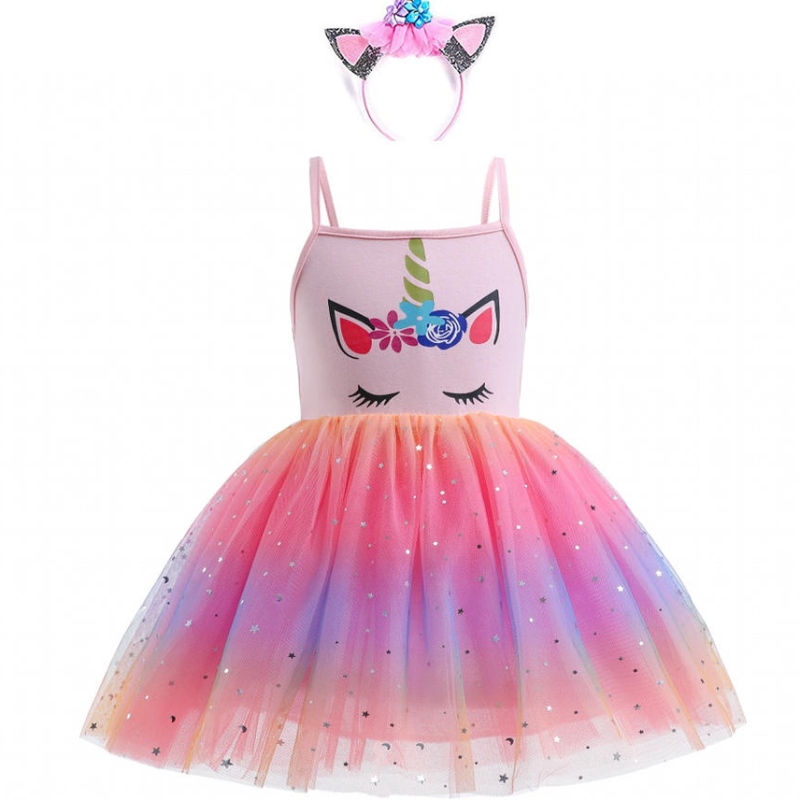 2022 Uusi tyttö yksisarviset mekot tytöt tutu prinsessajuhlimekot Syntymäpäiväjuhlat cosplay -puku