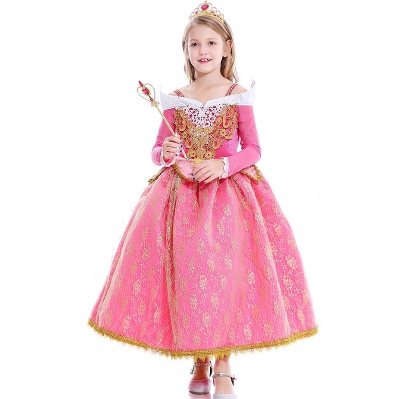 Baige New Girls Princess Aurora -puku pitkähihainen Sleeping Beauty Syntymäpäiväjuhlapuku lasten mielikuvitus tytöille