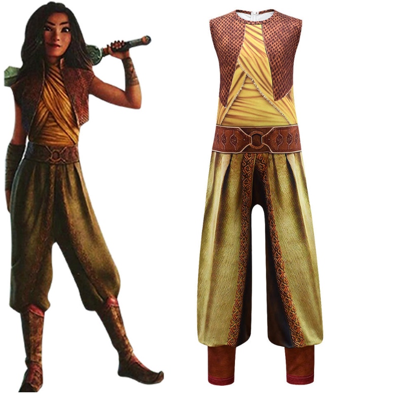 Raya ja viimeinen lohikäärmepuku tytöille ja aikuisille Halloween Carnival Clothing Kids Cosplay Party Raya pukeutuu