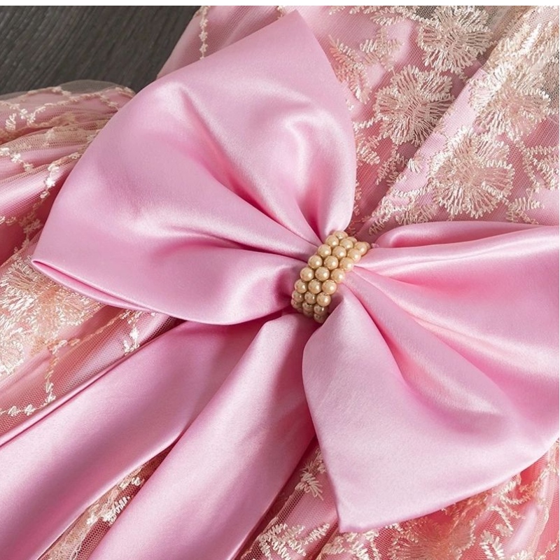 Pageant Communion Pukeudu pienten tyttöjen syntymäpäivä tyylikäs puku hää ilta vestidos koko 4-10t prinsessa pukulaset vaatteet