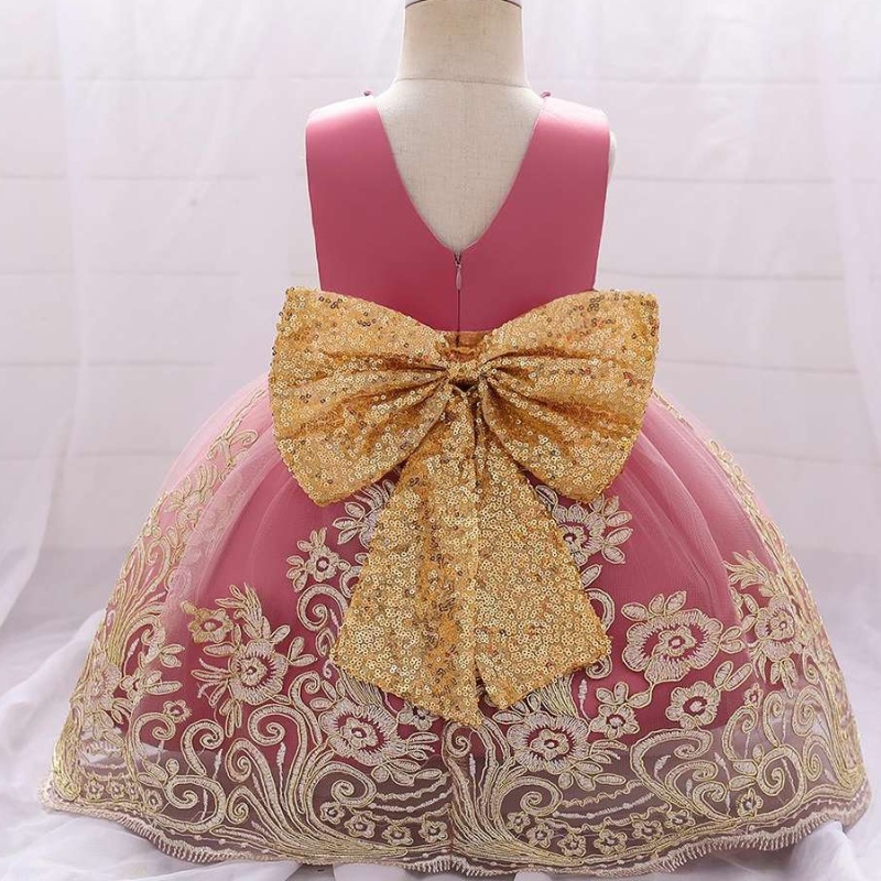 2022 Tyttöjuhlimekko paljastettu Big Bow Flower Girl Dresses Summer Kids Frock Design