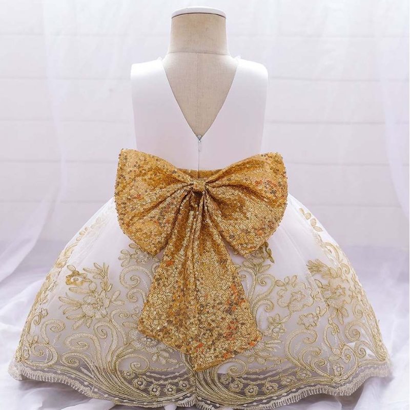 2022 Tyttöjuhlimekko paljastettu Big Bow Flower Girl Dresses Summer Kids Frock Design