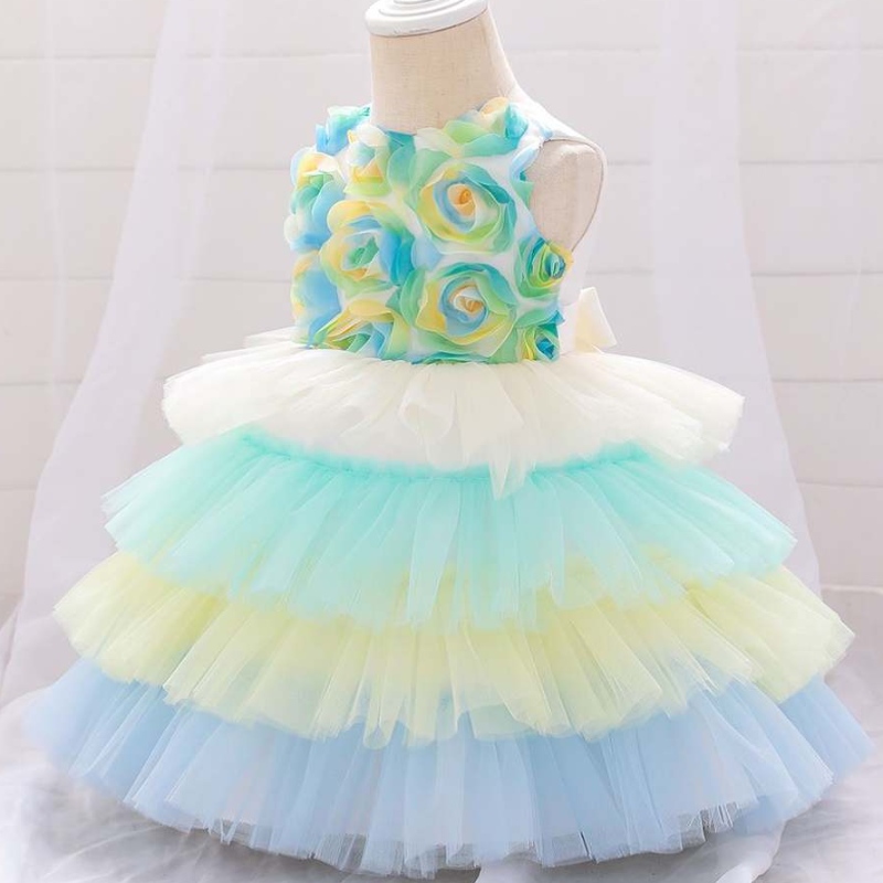 2020 Kukka vastasyntyneen vauvan kaste FROCK First Communion Pukeudu kakku tutu prinsessa mekot