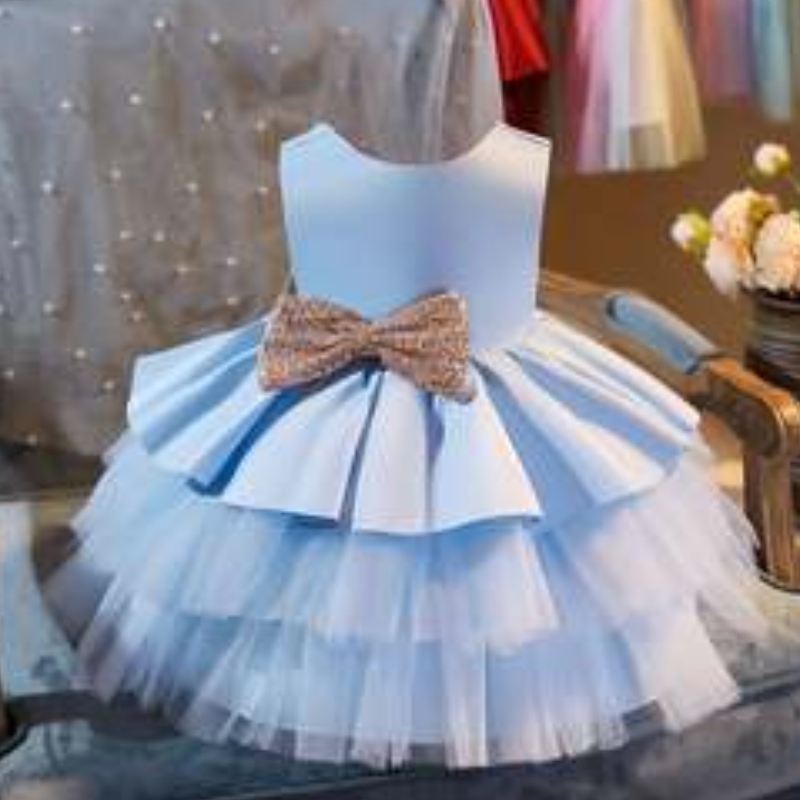 Baigen uusien lasten juhlapuku Frock Kids Wedding Clothing Hihaton midi -juhlakko mekko