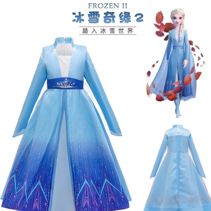 Baige kuuma myynti lasten vaatteet tytöt elsa pukulakku cosplay girl dress