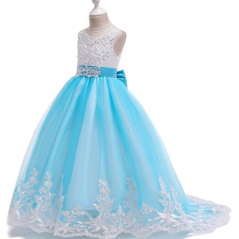 Baige Fancy Little Girls Prom Diamond -mekot Puffy Party Maxi -mekko lapsille pitkät lapset maxi pallopukut