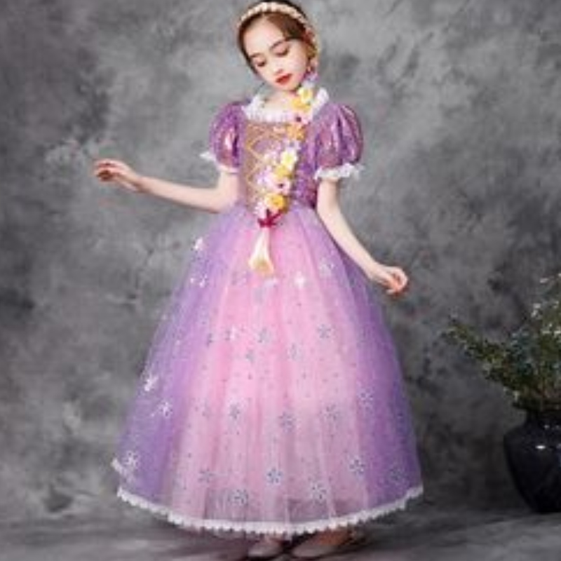 Tyttömukon pitsi paljetellut takertunut karnevaali prinsessa pukulaset Halloween Christmas Party Kaaput Kids Cosplay