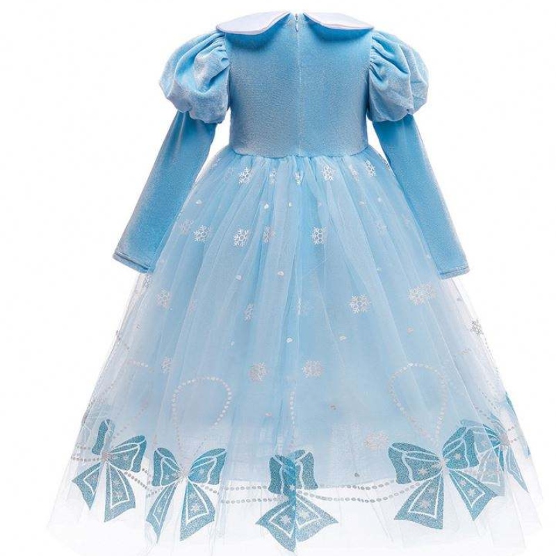 BX1763 Uudet syksyn pitkähihat Anna Elsa Princess -mekko Halloween Cosplay Cusume Kids Flower Girl Dress