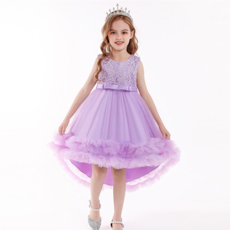 Kukka tyttö mekko pitsi prinsessa mekko jäljessä tutu hame tyttö swallowtail hääpuku