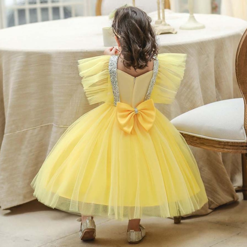 Baige kesälapset Vaatteet paljetti vauva taapero puku Syntymäpäivä hääjuhlat Kukka tytöt Prinsessa Kids -mekot
