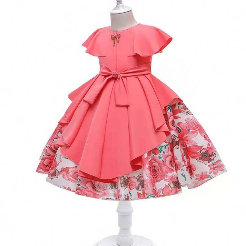 Baige Special Sale Little Girl Dress Tyttö tyttö pukeutuu hihaton pehmeä yksinkertaisuus Desgin Frocks puuvilla liinavaatteet
