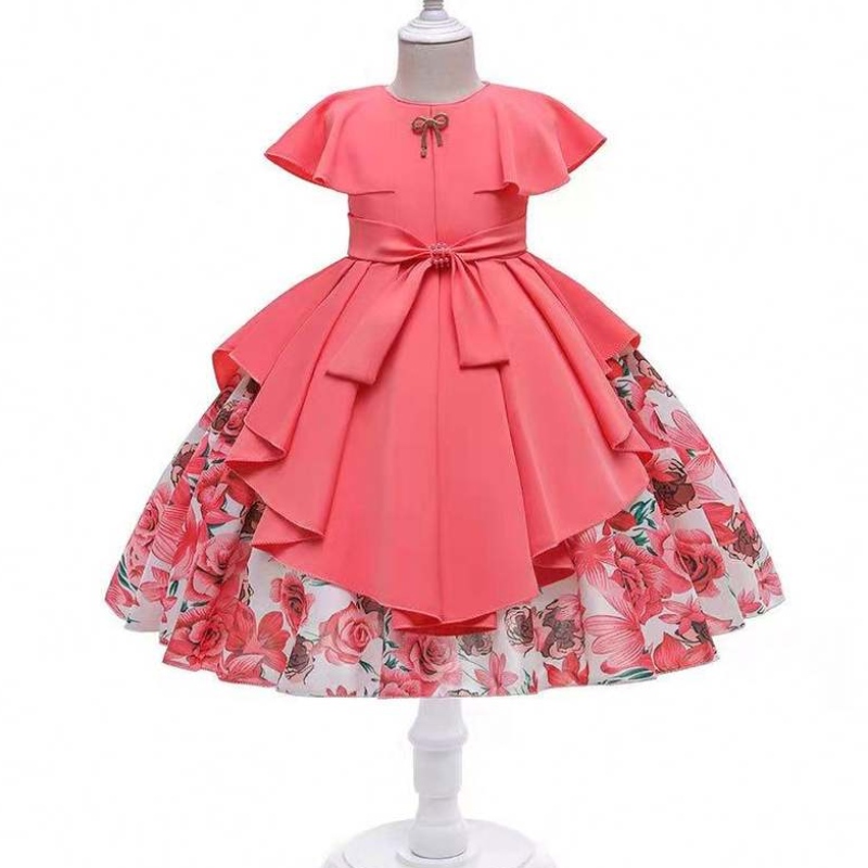 Baige Special Sale Little Girl Dress Tyttö tyttö pukeutuu hihaton pehmeä yksinkertaisuus Desgin Frocks puuvilla liinavaatteet