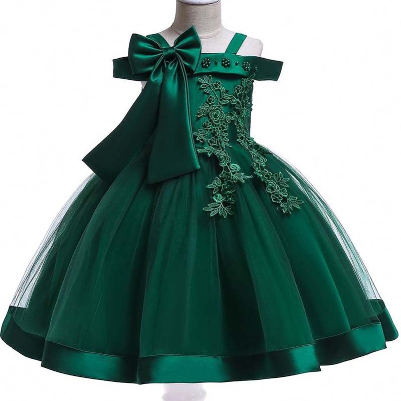 Baige New Frock Kids Party Dress vastasyntyneen kukkatyttö täysikuun syntymäpäivämekot L5081XZ