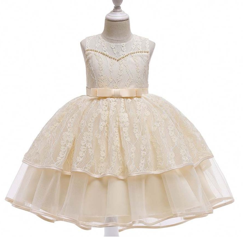 Baige Kids Vaatteet Uusi muotoilu Summer White Hihaton tyttö \\ Wear -juhlakeskut L5208