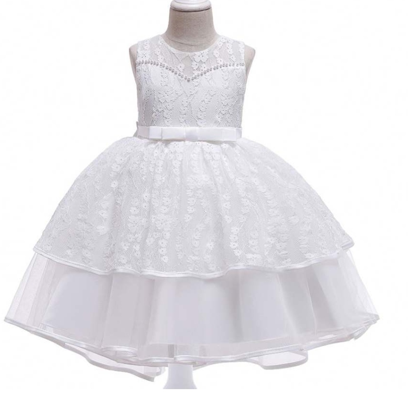 Baige Kids Vaatteet Uusi muotoilu Summer White Hihaton tyttö \\ Wear -juhlakeskut L5208