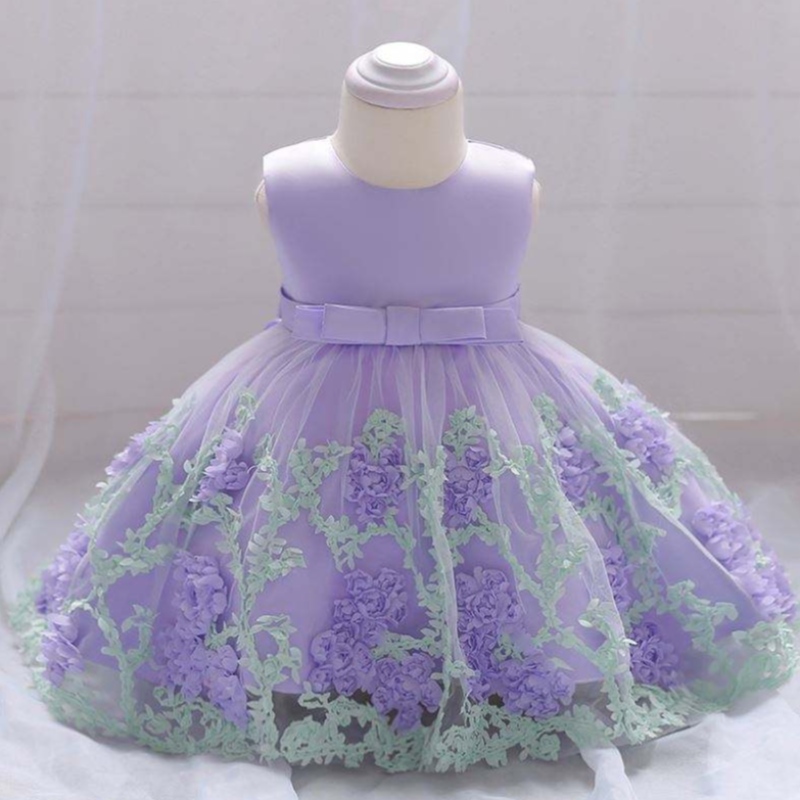 Baige China Factory Direct Price Kids Summer Flower Mini Dress Kids Vaatteet L1845XZ