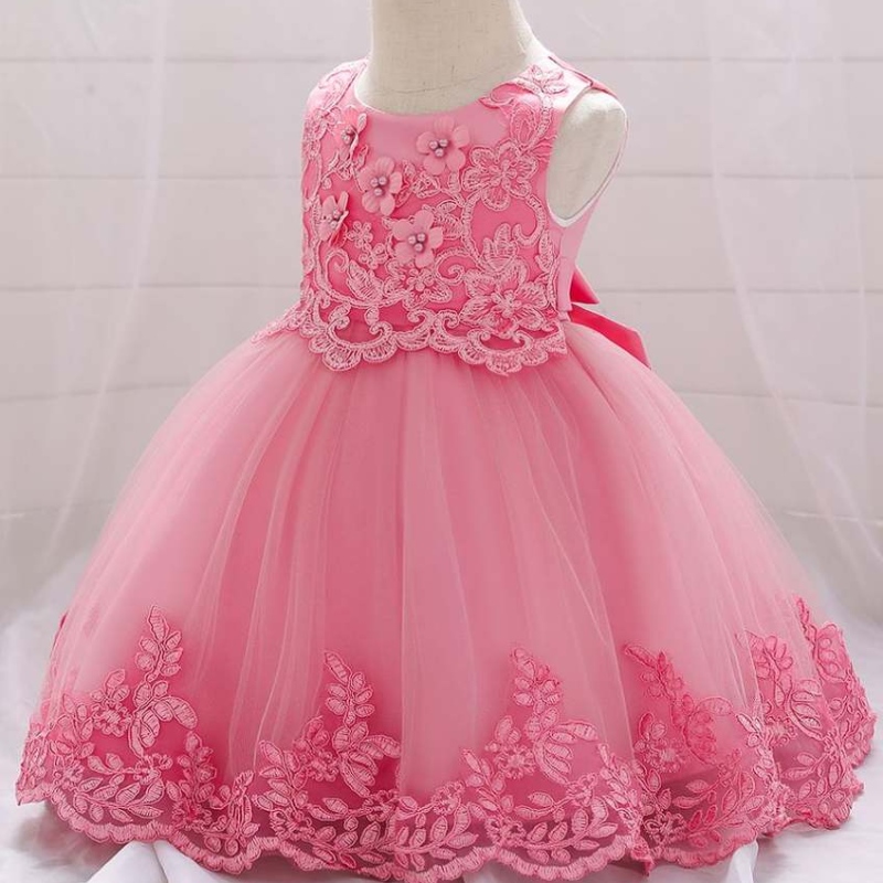 Baige Summer Gaby Girls Dress Infant Girls Party Pukun kirjonta kukkapuku L5097XZ