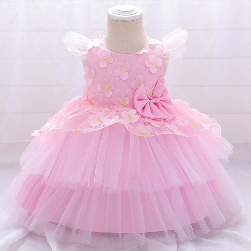 Baige Girls Frock kuviot makea tyttö ryppyprinsessa pikkutyttö syntymäpäivä kaunis ensimmäinen kommunion Mekko L1991XZ