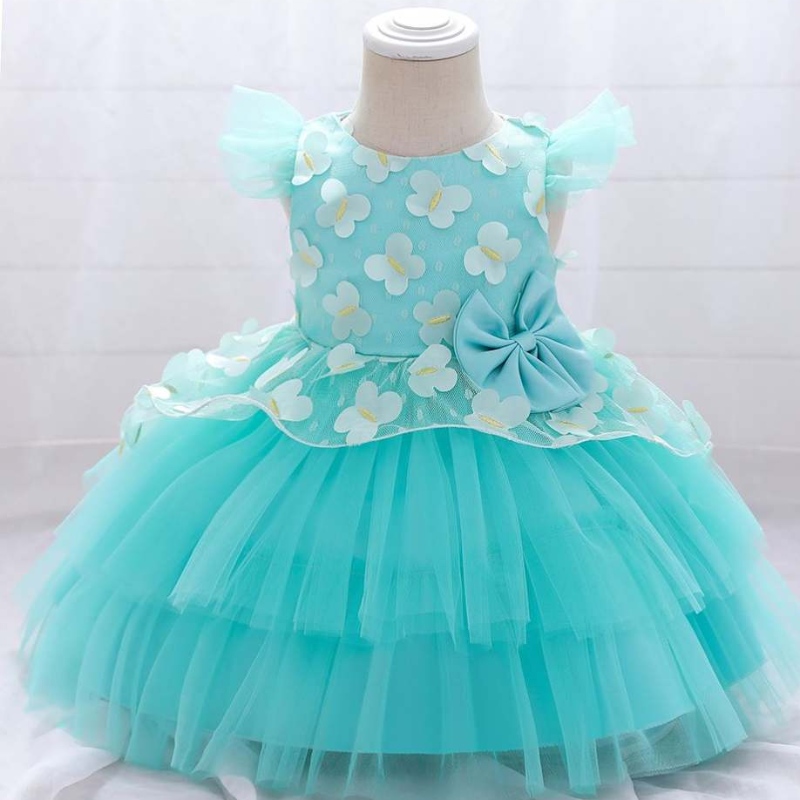 Baige Girls Frock kuviot makea tyttö ryppyprinsessa pikkutyttö syntymäpäivä kaunis ensimmäinen kommunion Mekko L1991XZ