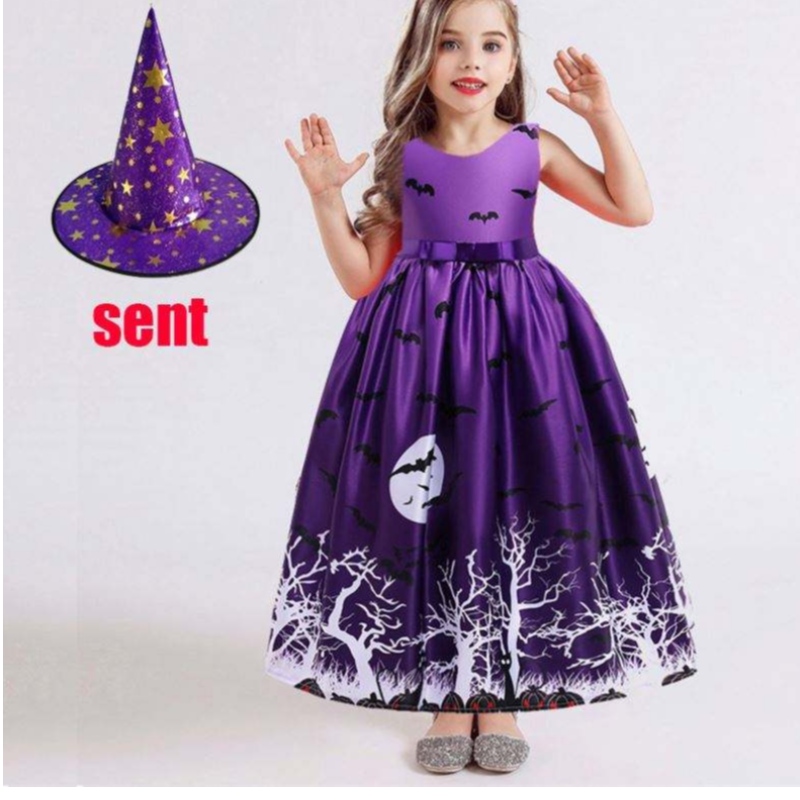 Kuuma myynti Halloween Lasten puvut Little Girl Lyhyt mekko 3-10 vuotta lasten vaatteita