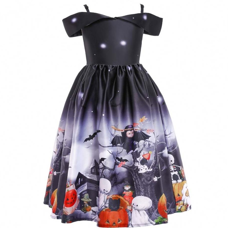 Uusi muoti olkapäätytöt olkaimeton maxi cosplay -mekko musta asennettu Halloween Long Ball -pukupuku mekot