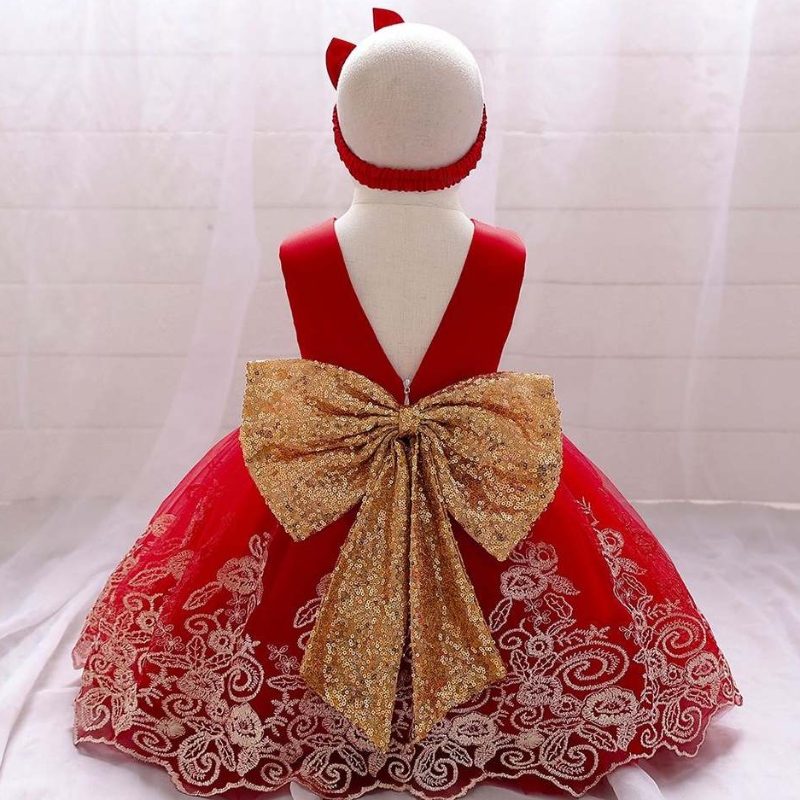 Baige uusi muoti Taapero vauvajuhlahamut Drekt Sevoin Flower Girls Dresses Kids Wedding Princes Vaatteet L2023XZ