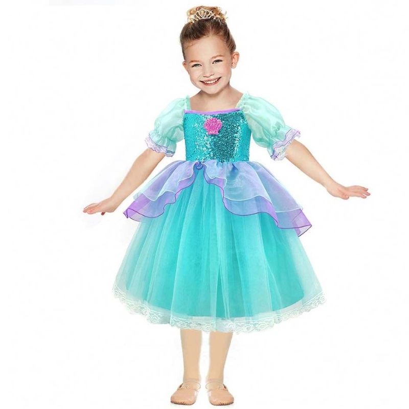 Baigelittle Mermaid Ariel Princess -mekko Halloween -puvut pukeutuvat juhlatyttöjen cosplay lasten pallopuku