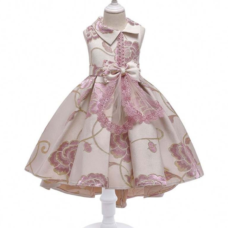 Baige 3-10 vuotta tehtaan tukkumyynti Kids Party Dress Kids Hääjuhlat Takesmekko T5189