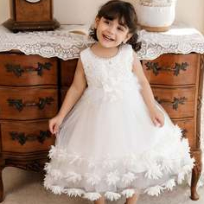 Baige 2022 Toddler Teen Ball -puku Prinsessa Tylli Flower Girl Dress muodolliset paljetit Kid Girl Birthday Party Dresses