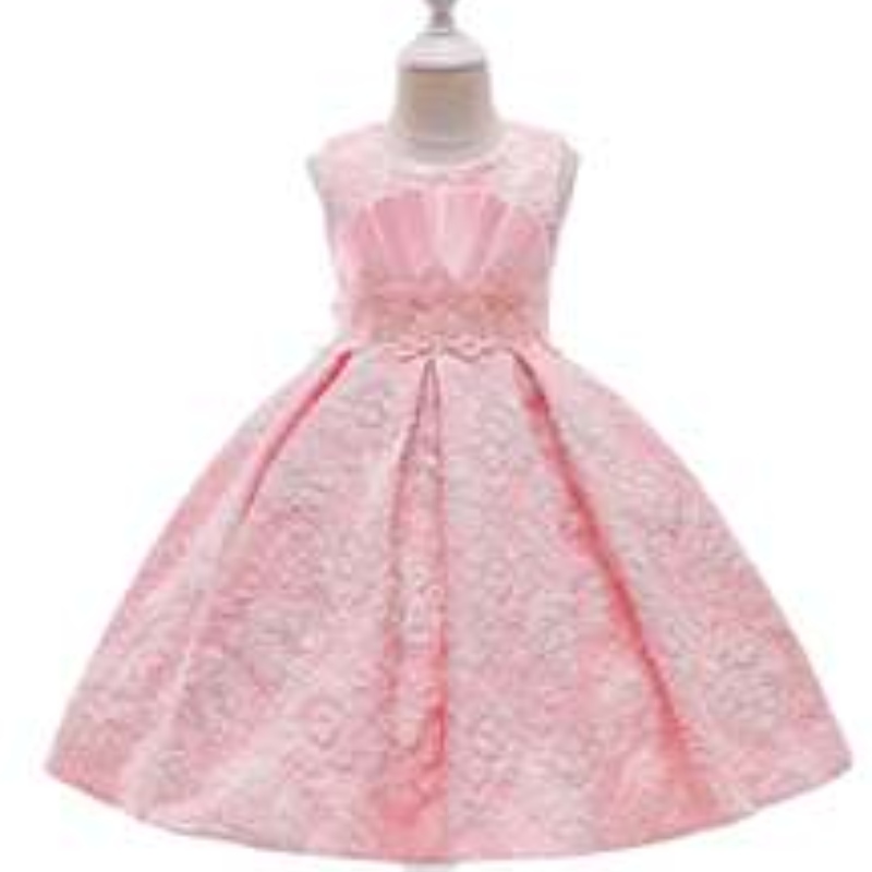 AIGE New Fashion Stylejacquard Frocks Lapset Kukka tyttö 3–12-vuotiaat tyttövauva mekot L5253