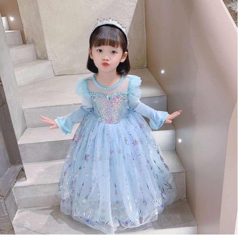 Baige Halloween -puku lapsille tytöille \\ 'prinsessa mekot joulukarnevaali Anna Elsa cosplay -mekko Lasten juhlavaatteet