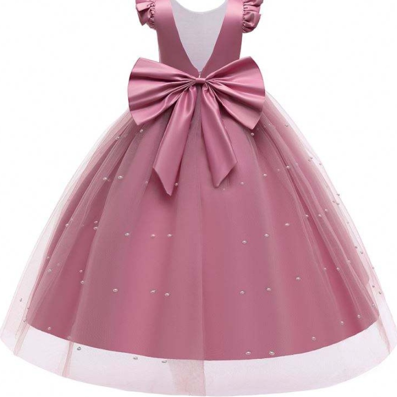 Baige tukkumyynti Pitkä morsiusneitojen mekko Kids Party Wear Evening Party Lapsen vaatteet