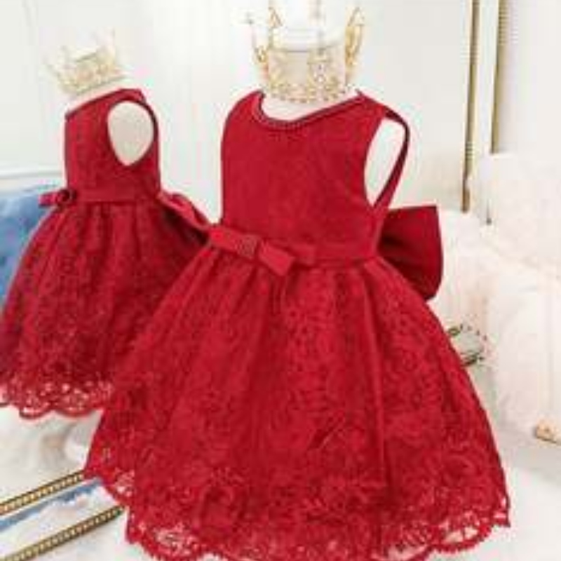 Baige Kids Party Dresses Vauva Tyttö Frock Lapset Vastasyntyneiden vaatteiden kukkatyttöjen mekko