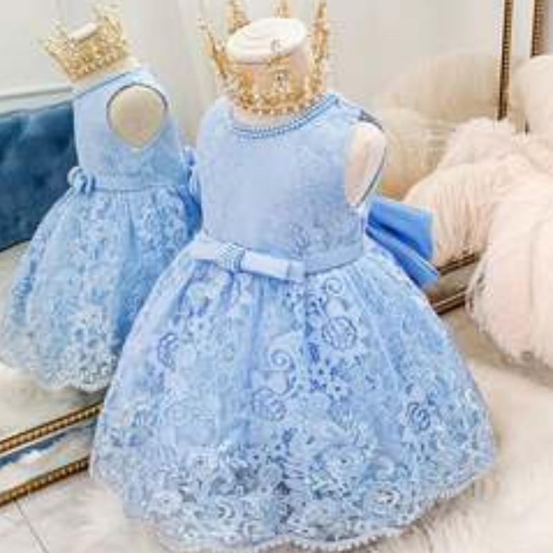 Baige Kids Party Dresses Vauva Tyttö Frock Lapset Vastasyntyneiden vaatteiden kukkatyttöjen mekko