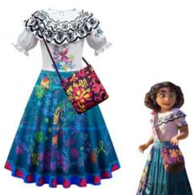 Baige Encanto Mirabel Madrigal cosplay -puku karnevaali Halloween Purple Princess -mekko