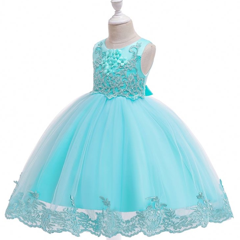Baige Girl Princess Luxury Dresses Hihaton juhlapuku Kids Evening Ball -puku Syntymäpäiväjuhlat L5097