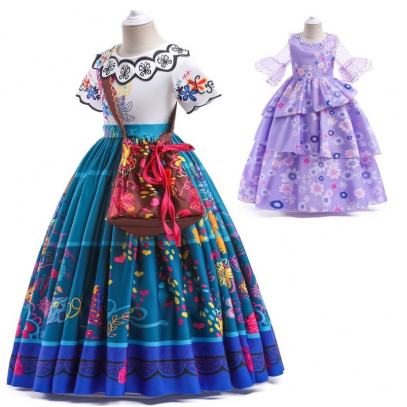 Baige Encanto Mirabel Isabella Purple Girl -mekko pitkähihat Uudet karnevaali Kids Party Cosplay -puku