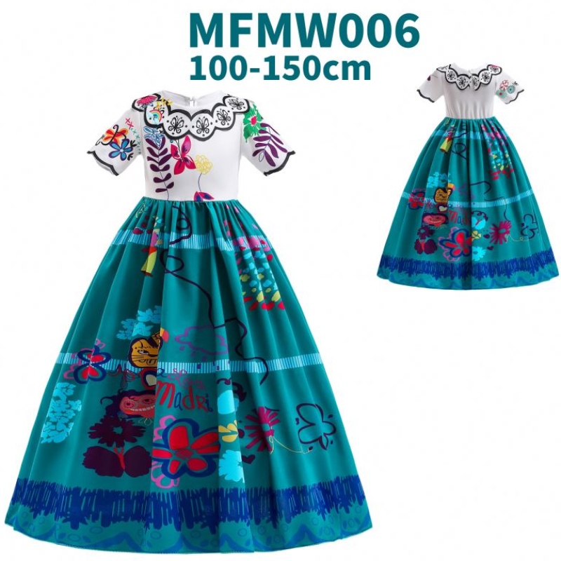 Baige Encanto Mirabel Isabella Purple Girl -mekko pitkähihat Uudet karnevaali Kids Party Cosplay -puku