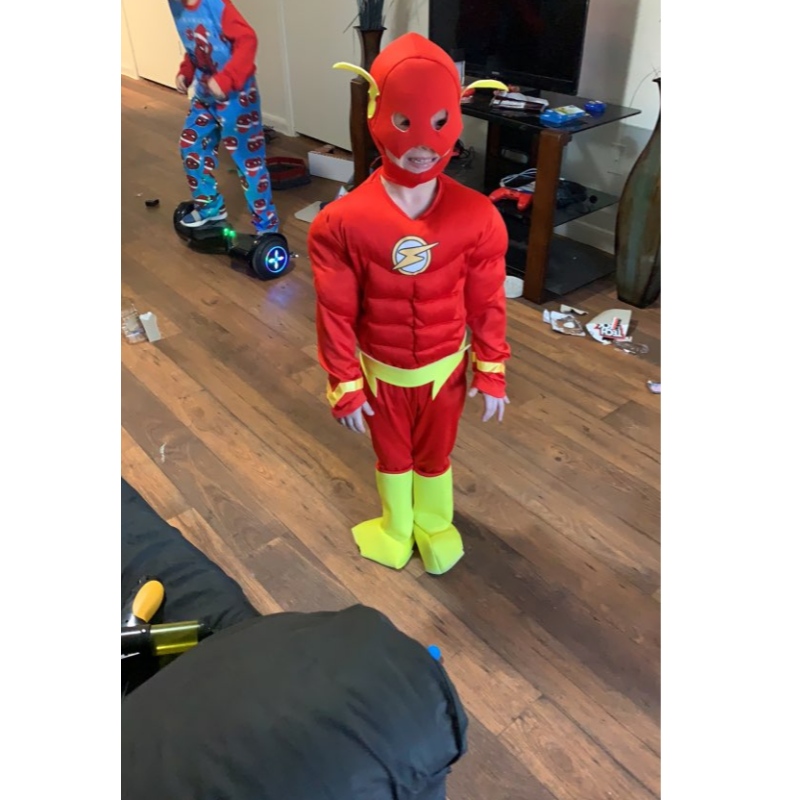 Poika flash -lihas supersankari fancy mekko Kids Fantasy Comics Movie Carnival Party Halloween Cosplay -pukut