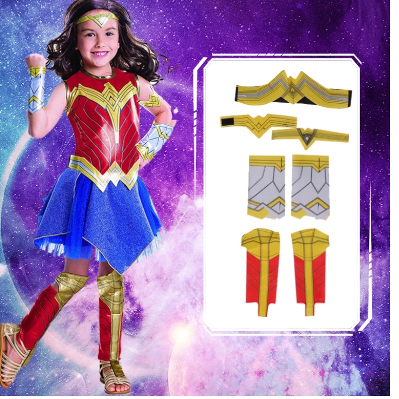 Pikkutyttöjen supersankarijumalatar Diana -juhlaroolipeli pukeutuu puku Kids Halloween Dawn of Justice Wonder Girl Cosplay -puku