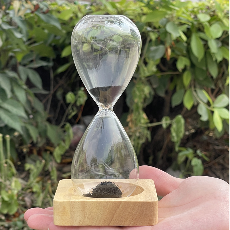 Amazon Hot Deals Glass käsin puhallettu luovat matkamuistolahjat 15/30 minuutin magneettihiekka-ajastinlasit puisella pohjalla