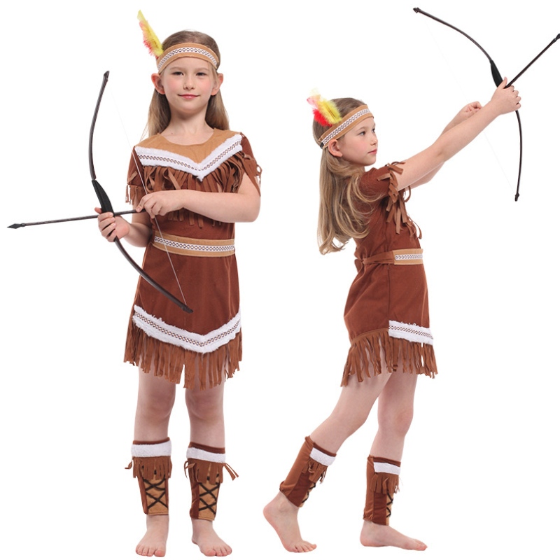 Halloween intialainen prinsessa puvut lapset tytöt pocahontas metsästäjä puku purim party mardi gras fancy mekko