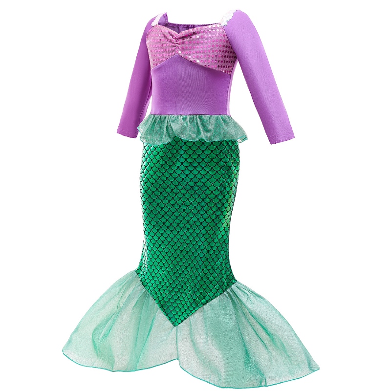 Tytöt Pikku merenneito Ariel Princess -mekko cosplay -pukut lapset vauva ariel fancy puku lapsi Halloween Syntymäpäiväjuhlat vaatteet