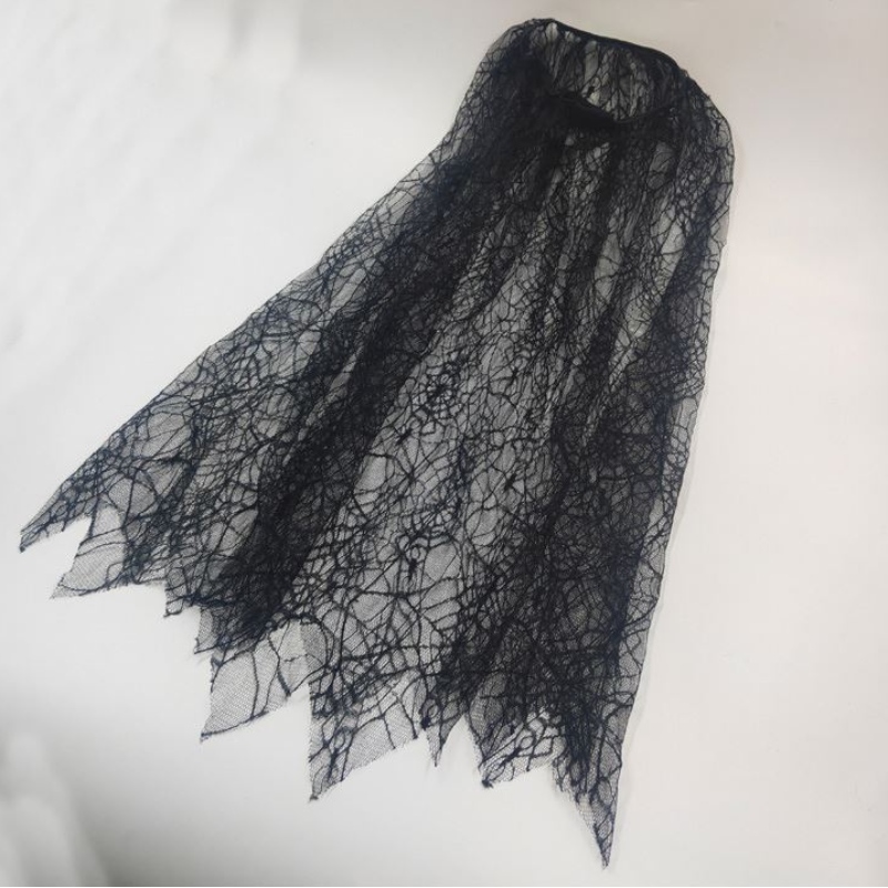 Black Spiderweb Cloak Kap lapsille tytöt Halloween -pukujuhlakoriste