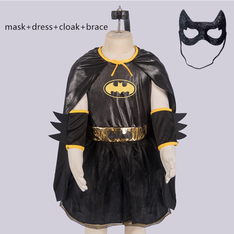 Halloween Classic Cloak TV&Movie Rool Play Dress Bat Girl Cosplay -puku
